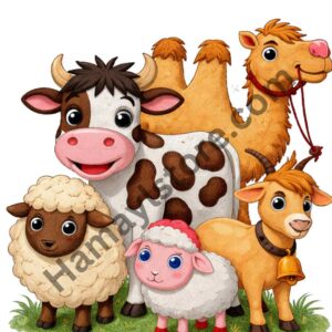 Eid Animal Group Heat Transfer Patch premium cow camel goat sheep iron on patch Pakistan