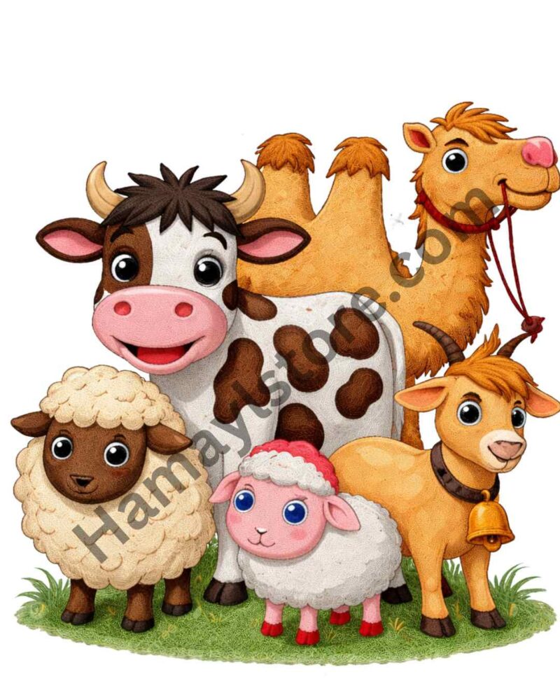 Eid Animal Group Heat Transfer Patch premium cow camel goat sheep iron on patch Pakistan