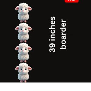 39 Inch Lamb Border Heat Transfer Patch premium cute sheep dress border design Pakistan