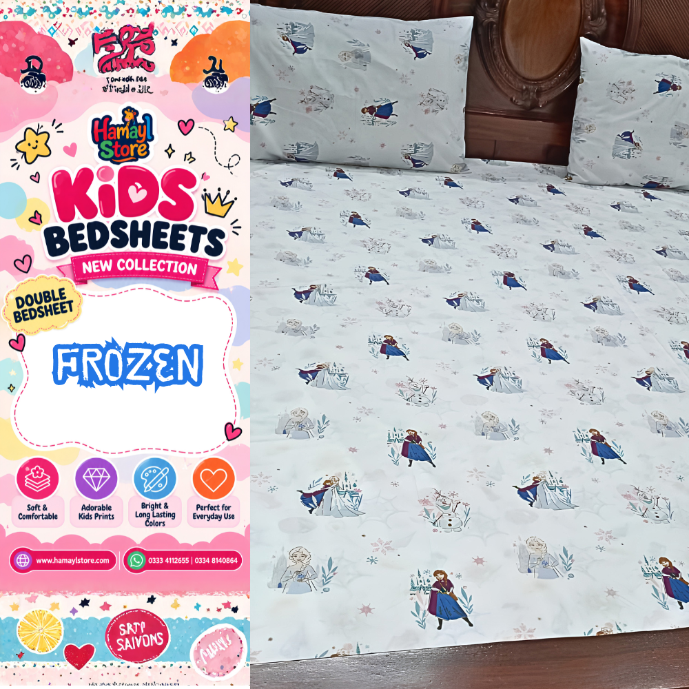 Frozen Kids Double Bedsheet with 2 Pillow Covers – kids bedsheet