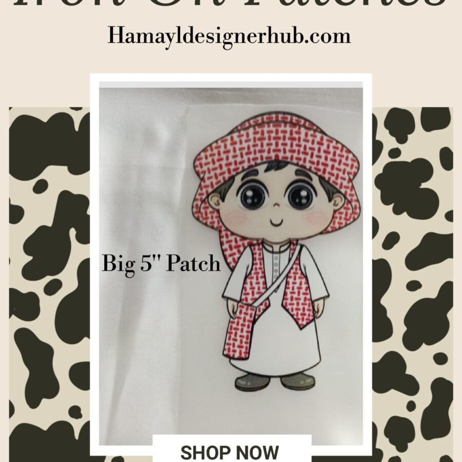 Arabic Boy- Big Patch 1- Iron On Patch