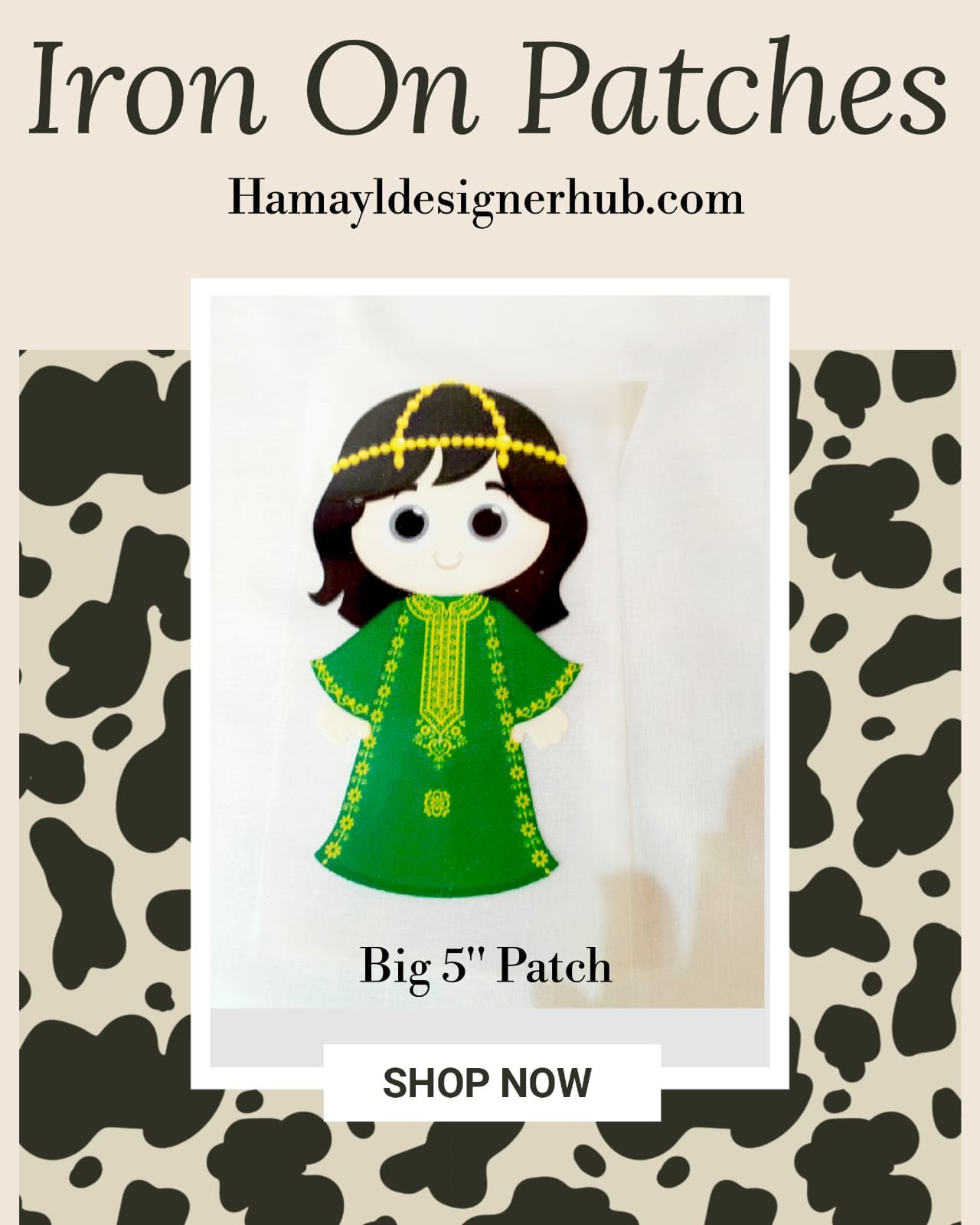 Arabic Girl- Big Patch 1- Iron On Patch