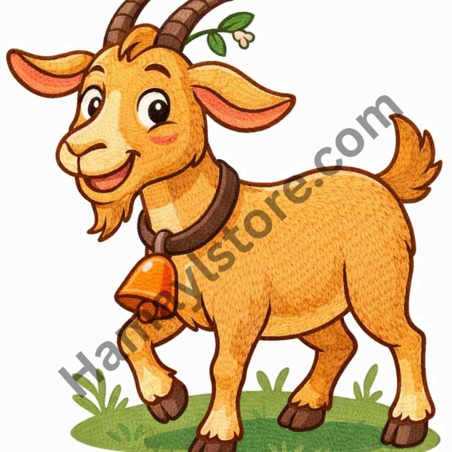 Funky patch 315-Cute Goat Patch 3 Inch – Effect Embroidered Heat Transfer Patch