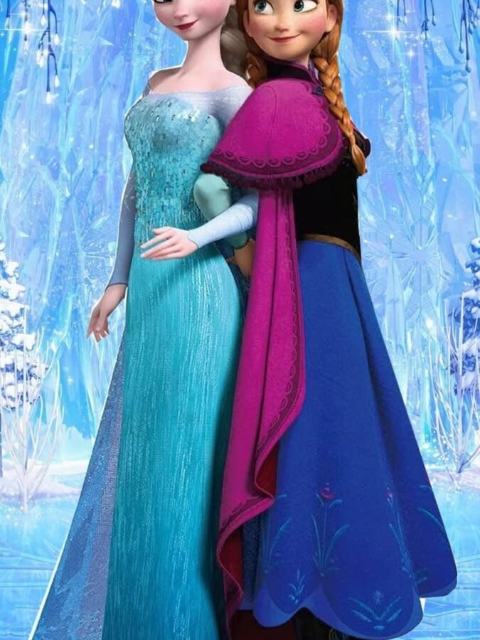 P1020 Kids Frozen Cartoon Patch – Elsa & Anna Design
