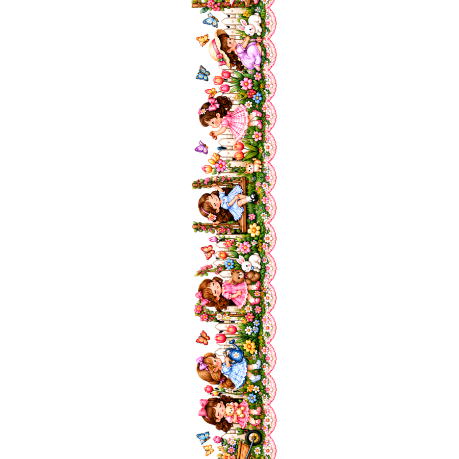 Floral Picket Fence Garden – 22 Inch Decorative Border