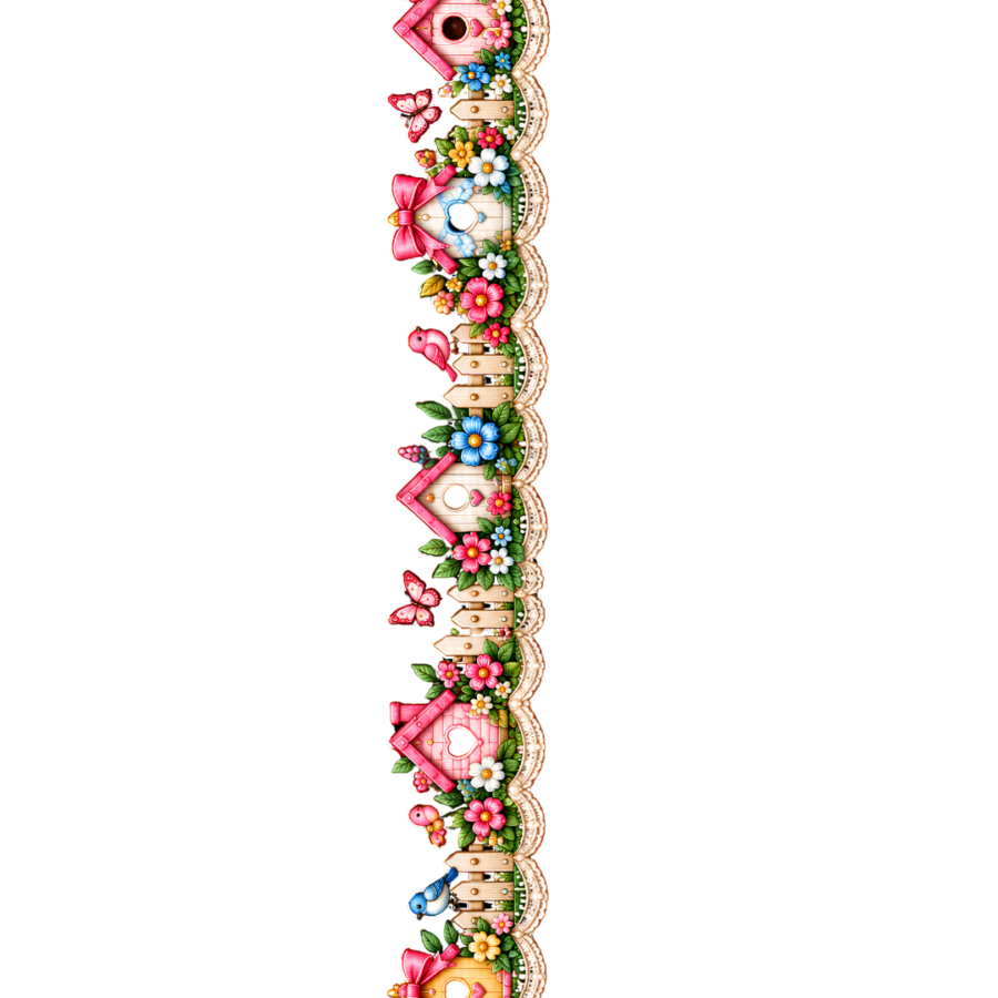 Kawaii Garden Fence Lace – 22 Inch Kids Fabric Border