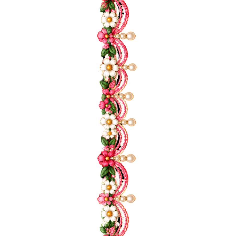Kawaii Pearl Butterfly Bow Garland – 22 Inch Fabric Border