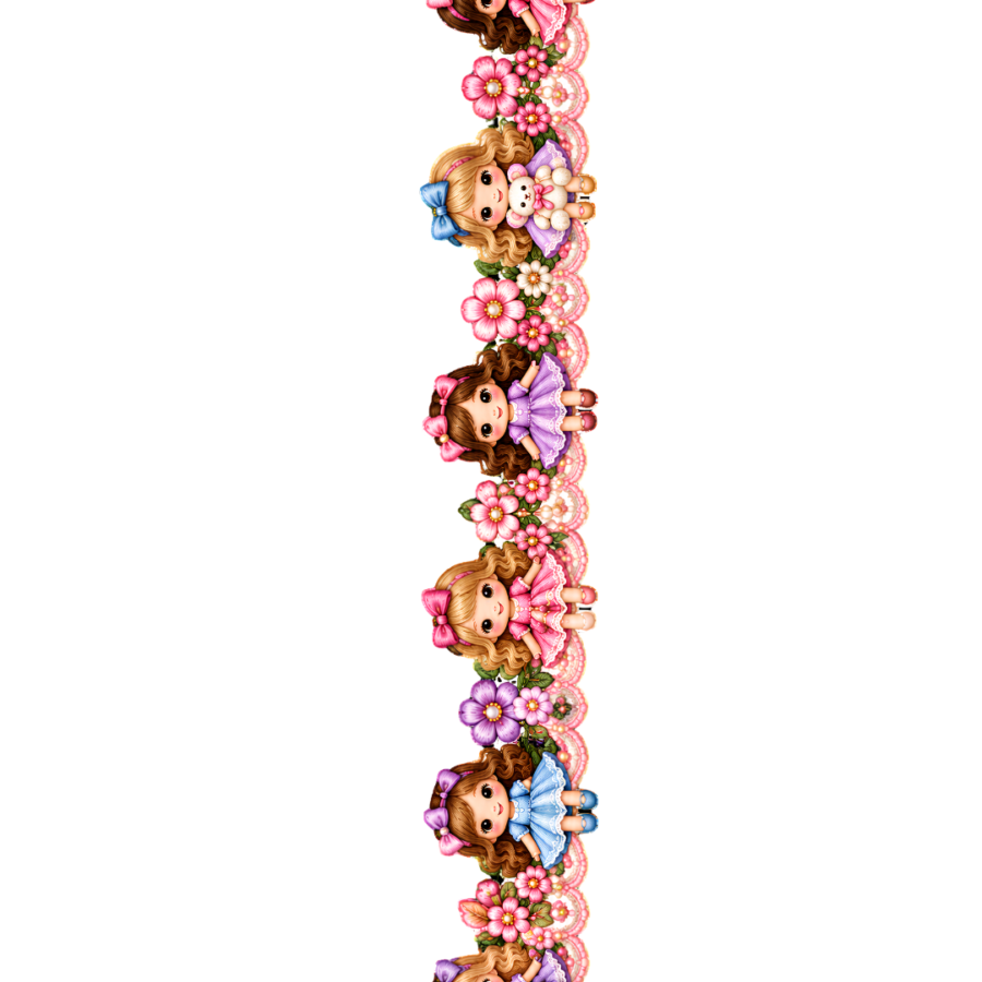 Kawaii Pink Bow & Pearl Garland – 22 Inch Decorative Border