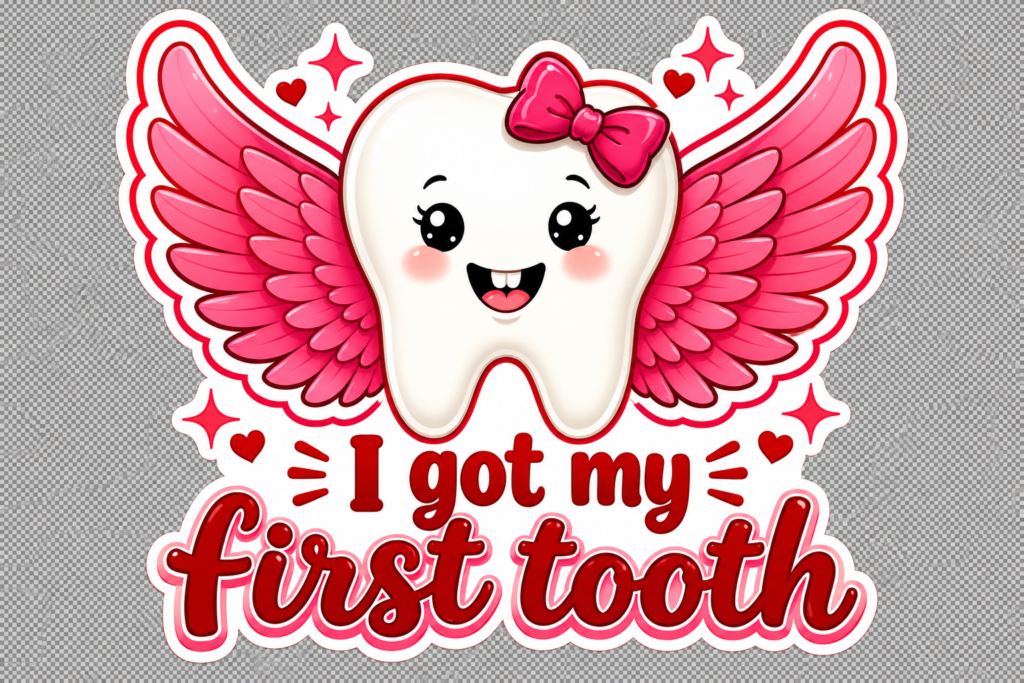 Kawaii Tooth Fairy First Tooth Patch – 5 Inch – P10131 – kids cartoon iron-on patch