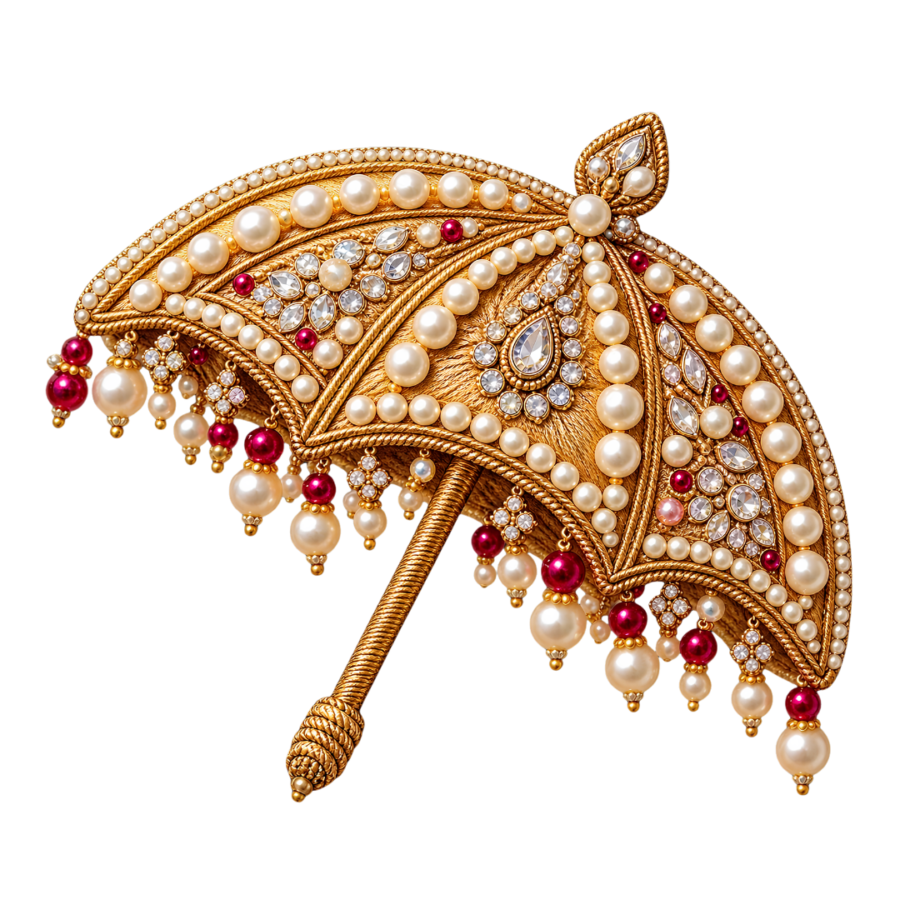 Pearl & Crystal Golden Umbrella Patch – P10123