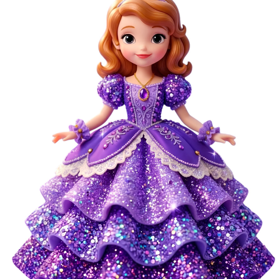 Kids Princess Doll Patch – Purple Dress Design - P1009