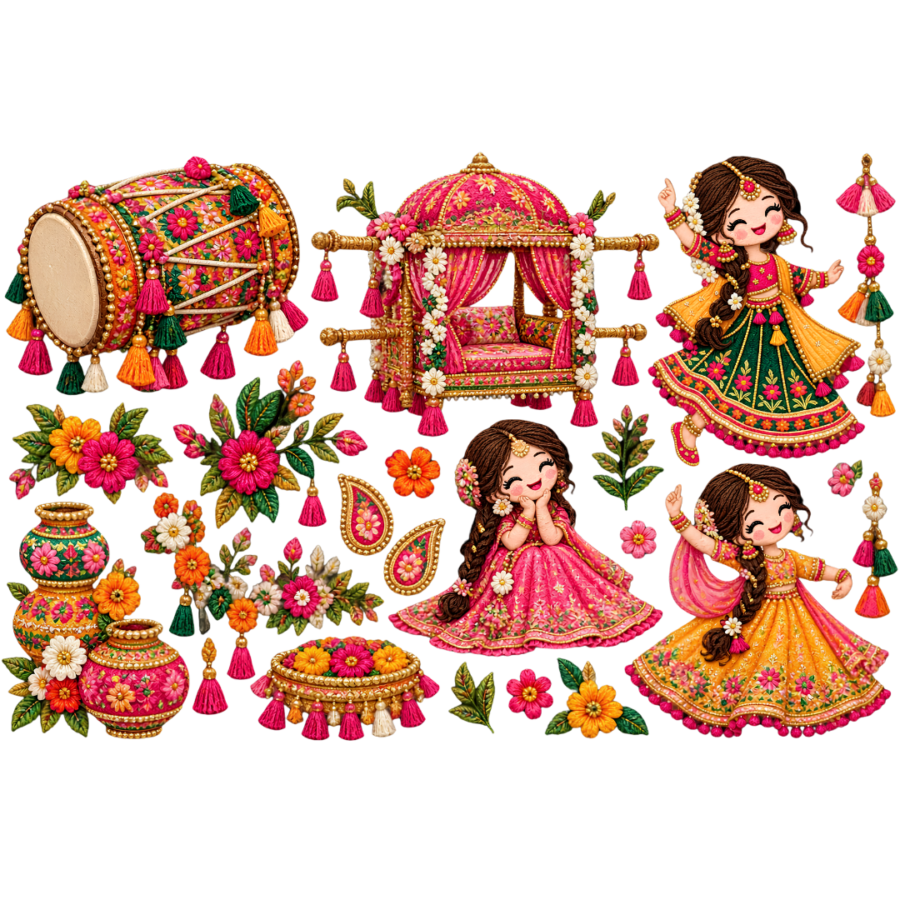 Traditional Dholki Dulhan Set – P10122