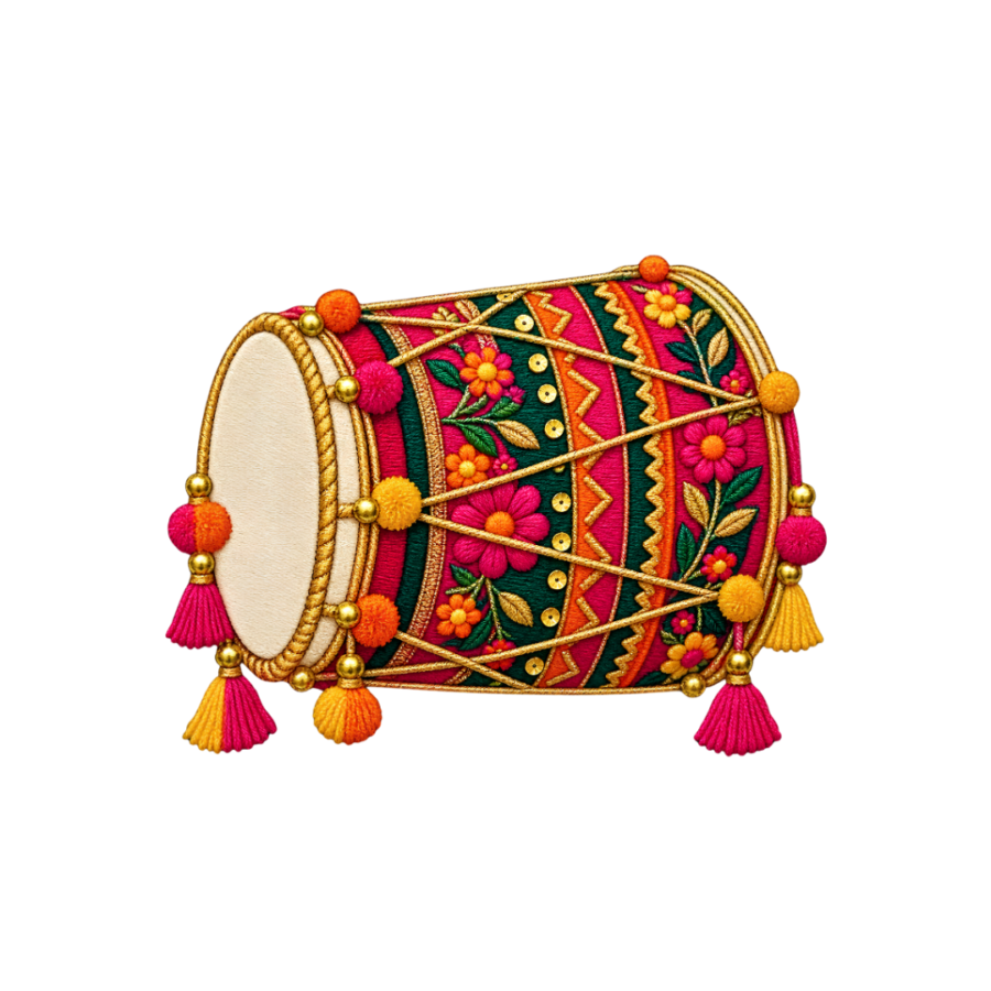 Traditional Floral Dholaki Small Patch – P10120