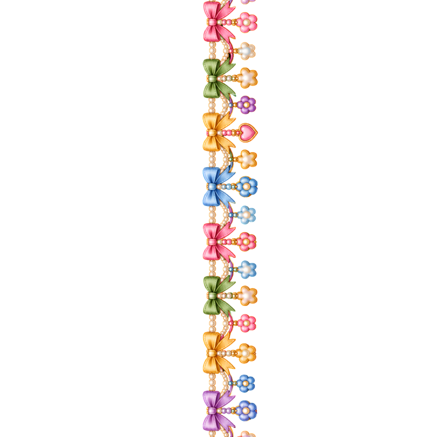 Vintage Pink Floral Pearl Garland – 22 Inch Decorative Border