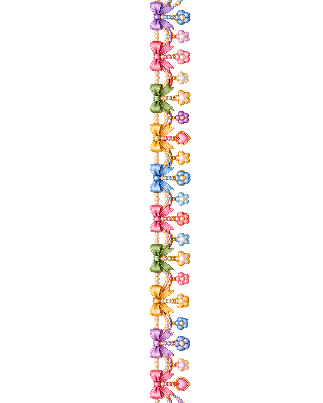 Vintage Pink Floral Pearl Garland – 22 Inch Decorative Border